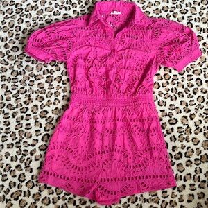Pink Eyelet Romper